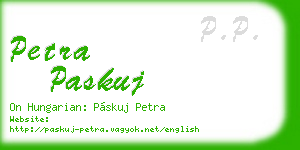 petra paskuj business card