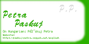 petra paskuj business card